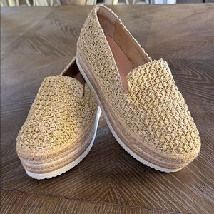 Vince Camuto Beige Textured Loafers